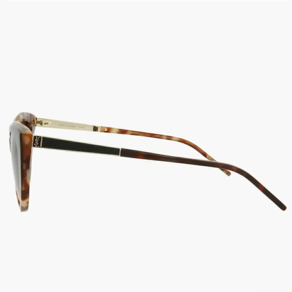Saint Laurent 55mm Cat Eye Sunglasses Havana Gold black